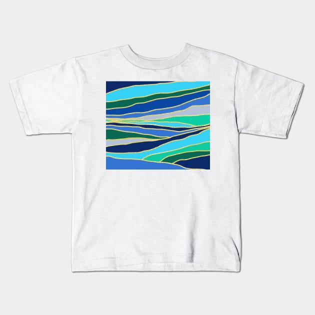 Golden Lines. Kids T-Shirt by annaprendergast